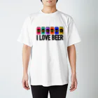 保護猫支援ショップ・パール女将のお宿のI LOVE BEER Regular Fit T-Shirt