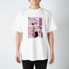 ネコのひたいのお気に入りのニャンコ文房具（ｐｉｎｋ） スタンダードTシャツ