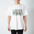 かいこ☆消しゴムはんこ作家のバカンスキャット Regular Fit T-Shirt