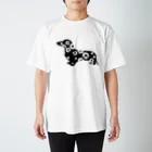 chicodeza by suzuriのおしゃれなハイビスカスダックスフンド Regular Fit T-Shirt