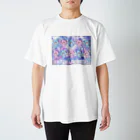 KIKITEKI_LABORATORYのNEZIKUMA 薄水 × 薄桃 Regular Fit T-Shirt