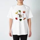 うさかふぇmimiSHOPのうさぎのご馳走プレート スタンダードTシャツ