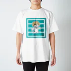 twotwotwo(クリエイターユニット）のまなびくん（エメラルドグリーン：ボーダー） Regular Fit T-Shirt