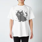 イラスト MONYAAT のネコ　ドット絵のネコで描いたネコ スタンダードTシャツ