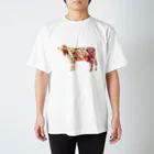 牛絵屋の花柄うし Regular Fit T-Shirt