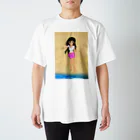 げーむやかんのカラー黒髪女子浜辺 スタンダードTシャツ