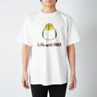 ろる→MEMORYのインコまんじゅう（シロハラインコ） スタンダードTシャツ