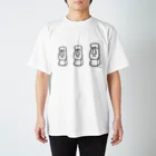 RiraRiraはんこの3体のモアイ Regular Fit T-Shirt