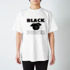 えんぴつのBLACK POWER パグ スタンダードTシャツ