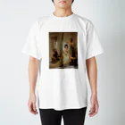 Onimous Tシャツショップの女子高生風 エドウィン・ロングの絵画Tシャツ(ショートボブ) スタンダードTシャツ