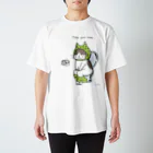 ほっかむねこ屋（アトリエほっかむ）のトイレねこ　緑色 スタンダードTシャツ