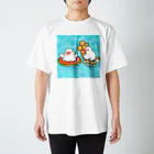 Lily bird（リリーバード）のぷかぷか水遊び文鳥ず スタンダードTシャツ