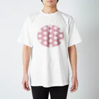 ミニマムユニヴァース@SUZURIのデビねこくん どくろTシャツ ピンク スタンダードTシャツ