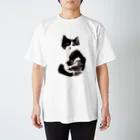 tomorebiの墨猫その1（ハチワレ） スタンダードTシャツ