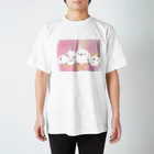 ゆらまき(yuramaki)のシマエナガ団子(さくら) スタンダードTシャツ