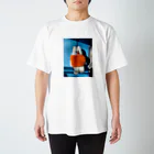 HARUNA AOKIのしゃぼんぼん・朝焼けのオレンジニット Regular Fit T-Shirt