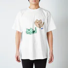 まりにゃんずのじゃれる まりにゃんず (フチなし) Regular Fit T-Shirt