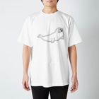 neconos Goodsのあざらしのひと（黒） Regular Fit T-Shirt