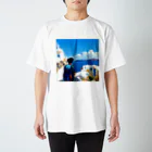 midjourney_travelerのサントリーニ島 スタンダードTシャツ