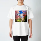 Beautiful_Landscapeの桜・鳥居・青空　その１ スタンダードTシャツ