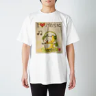 KIYOKA88WONDERLANDの音楽好きねこちゃん Music Kitty Regular Fit T-Shirt