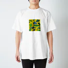 cute_eggs0596のアート(恐竜柄イエロー) スタンダードTシャツ