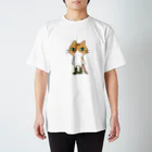 batako.の茶白×水玉 Regular Fit T-Shirt