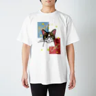 猫好きピーちゃんのお店ハニーコのパーフェクト・キャット（メガネ） スタンダードTシャツ