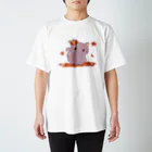 いろはにゃんこ堂の四季猫さん（秋/紅葉）（パープル） Regular Fit T-Shirt