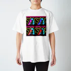 isseiartのアトリエイッセイ ネオン 女の子 スタンダードTシャツ