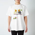 LittleLoroのどノーマルオカメインコとルチノーちょいわき 0350 スタンダードTシャツ