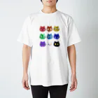 ネズミとネコとたまにウサギのグッズの十人十色ネコ Regular Fit T-Shirt