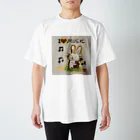 KIYOKA88WONDERLANDのウクレレ（ギター）うさぎちゃん スタンダードTシャツ