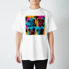 TakashiSのsurprised face pug スタンダードTシャツ