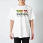 どうぶつのホネ、ときどきキョウリュウ。の６ひきのタテガミオオカミ スタンダードTシャツ