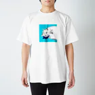 amu-toのアートねこ ブルー Regular Fit T-Shirt