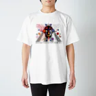 SOKICHISAITOのMOTOREDFLOWER #SKkulLL001 #FrontPrint Regular Fit T-Shirt