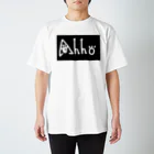 AhhoのAhhoロゴ黒×白 スタンダードTシャツ