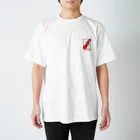 Rail Square の【鉄道標識シリーズ】架線終端標識(文字入り) Regular Fit T-Shirt