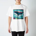 世界に1つだけのTシャツ屋【一点ものアートTシャツ専門店】のクジラ 2 Regular Fit T-Shirt