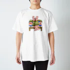 須田ふくろうのレトロ感漂うジャケットうさぎ「ジャケうさ」 Regular Fit T-Shirt