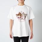 aska/ねこのかんづめのみけ＆ぽち Regular Fit T-Shirt