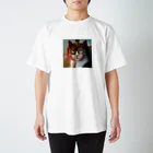 白カロの猫王族 Regular Fit T-Shirt