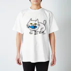 000megumi000のお魚くわえた猫 スタンダードTシャツ