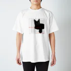 富士見さくらねこ応援団　チャリティー部のアールちゃんをフォーカス白ドット スタンダードTシャツ