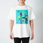 hollyhockの三人のおやことたびだとう スタンダードTシャツ