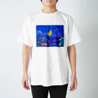 kammosquitoのカムくんのお魚グラス スタンダードTシャツ