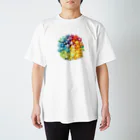 yukai_paperのFlower_color Regular Fit T-Shirt