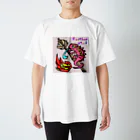 Feather stick-フェザースティック-の【Feather stick】七色カメレオン　花 Regular Fit T-Shirt