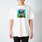 Ruru's worldの01ドット絵　ruruちゃん/三輪車でお散歩　 スタンダードTシャツ